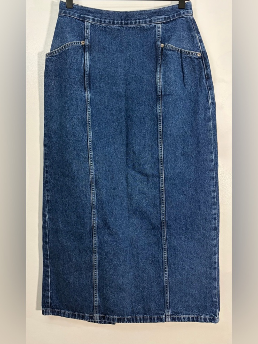 Vintage CJ Blues Classic Denim Midi Skirt - Blue